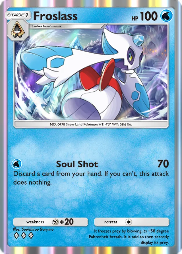 Froslass, Everyday Wonders #017, Stage 1 Water Pokémon, illustrated by Souichirou Gunjima