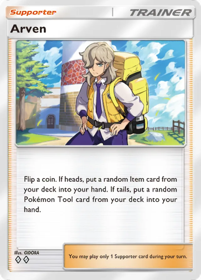 Arven, Paldean Wonders #091, Trainer card, illustrated by GIDORA