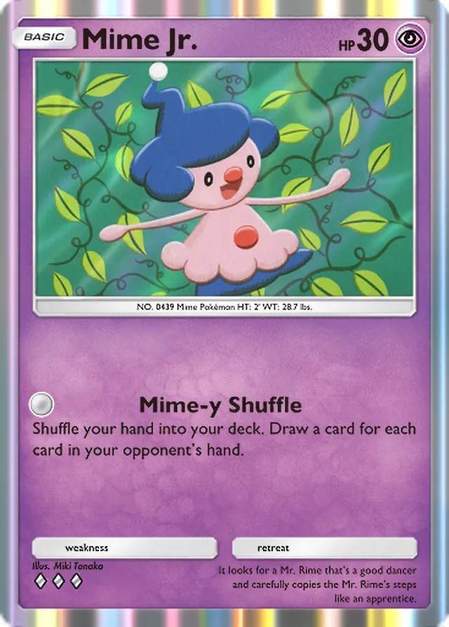 Mime Jr., Ruler of the Skies #068, Basic Psychic Pokémon, illustrated by Miki Tanaka