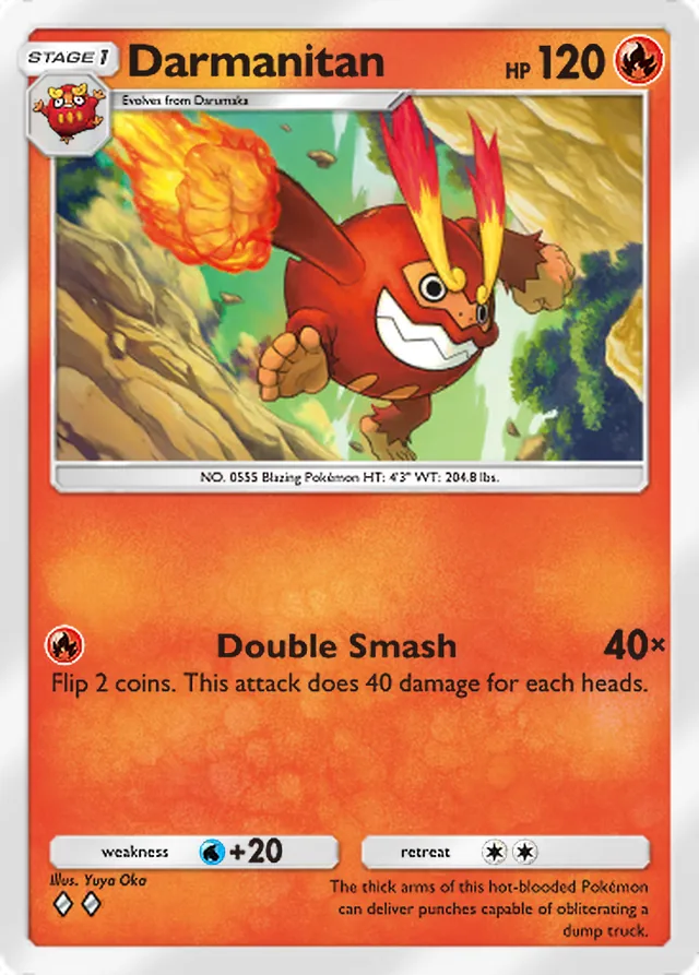 Darmanitan, Pulsing Aura #030, Stage 1 Fire Pokémon, illustrated by Yuya Oka