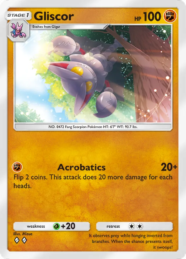 Gliscor, Space-Time Smackdown #084, Stage 1 Fighting Pokémon, illustrated by Mizue