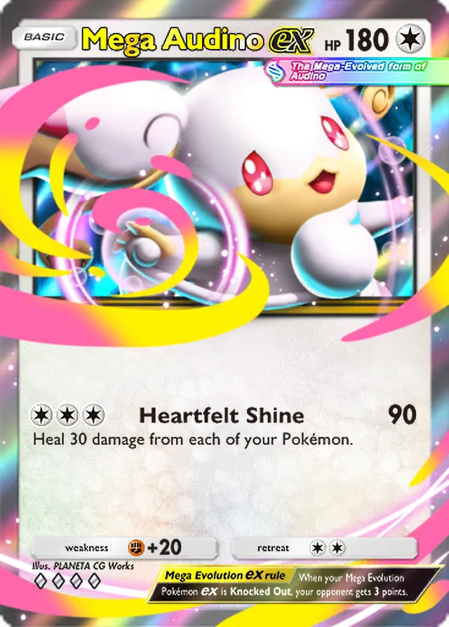 Mega Audino ex, Pulsing Aura #141, Basic Colorless Pokémon, illustrated by PLANETA CG Works
