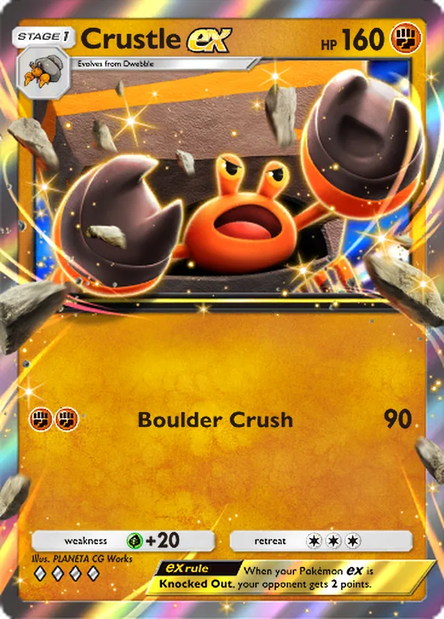 Crustle ex, Pulsing Aura #088, Stage 1 Fighting Pokémon, illustrated by PLANETA CG Works