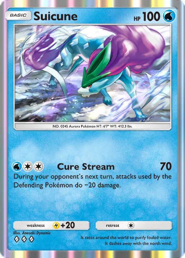 Suicune, Wisdom of Sea and Sky #059, Basic Water Pokémon, illustrated by Anesaki Dynamic