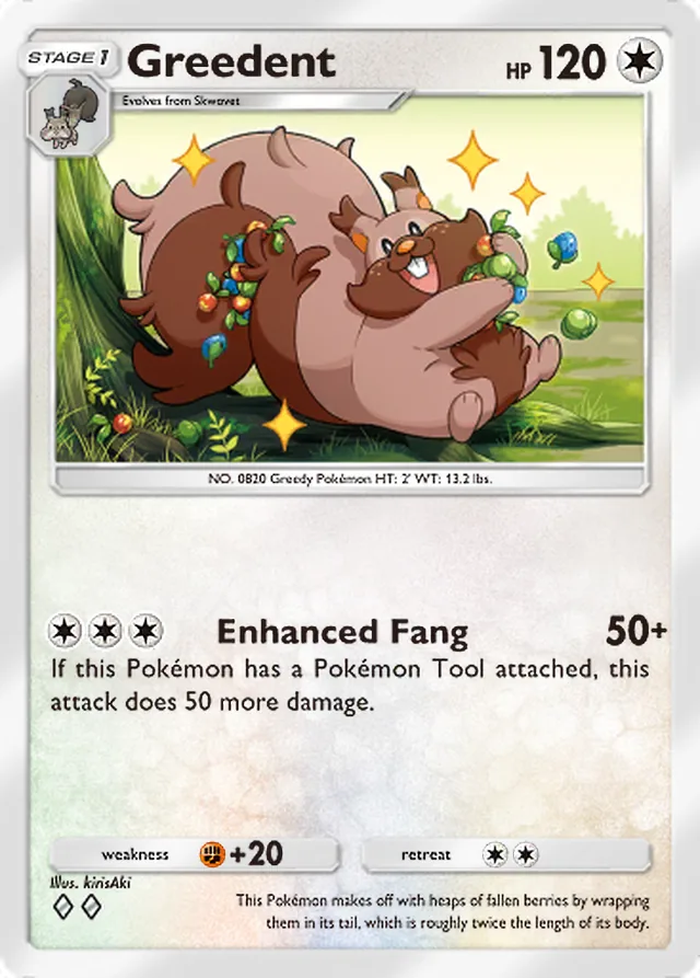 Greedent, Eevee Grove #065, Stage 1 Colorless Pokémon, illustrated by kirisAki