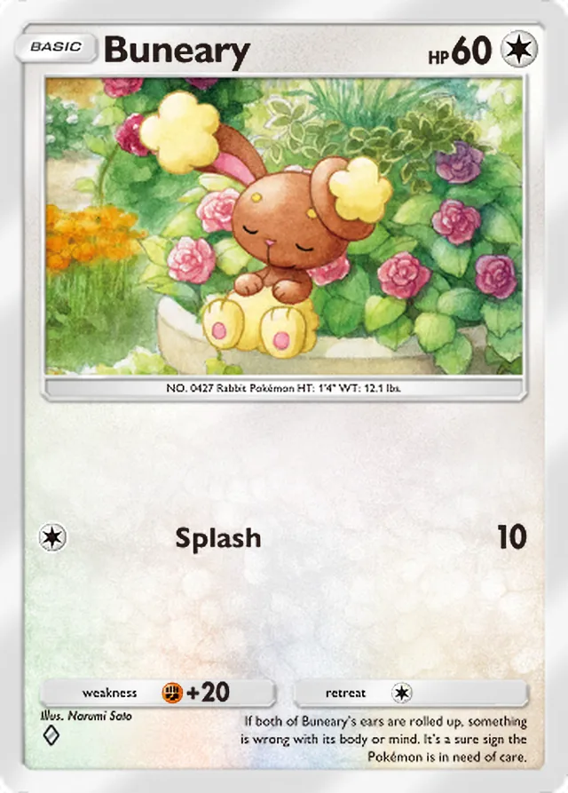 Buneary, Space-Time Smackdown #137, Basic Colorless Pokémon, illustrated by Narumi Sato