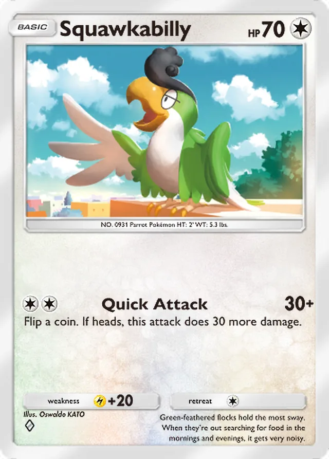 Squawkabilly, Paldean Wonders #083, Basic Colorless Pokémon, illustrated by Oswaldo KATO