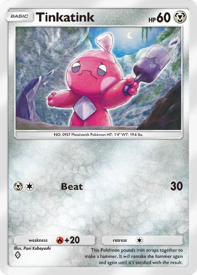 Tinkatink, Paldean Wonders #072, Basic Metal Pokémon, illustrated by Pani Kobayashi