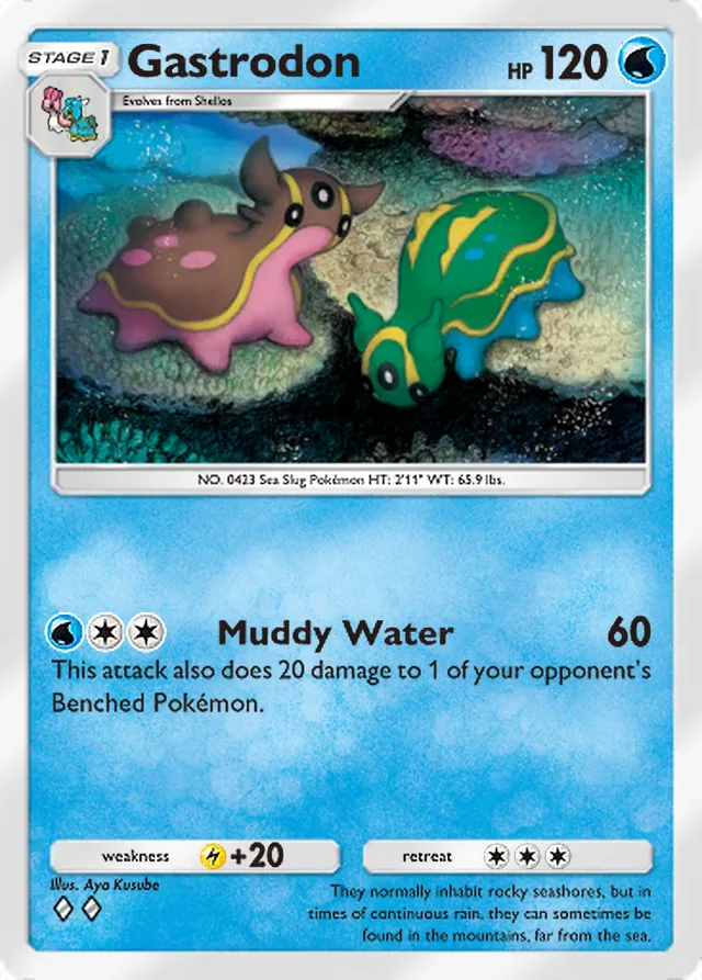 Gastrodon, Space-Time Smackdown #041, Stage 1 Water Pokémon, illustrated by Aya Kusube