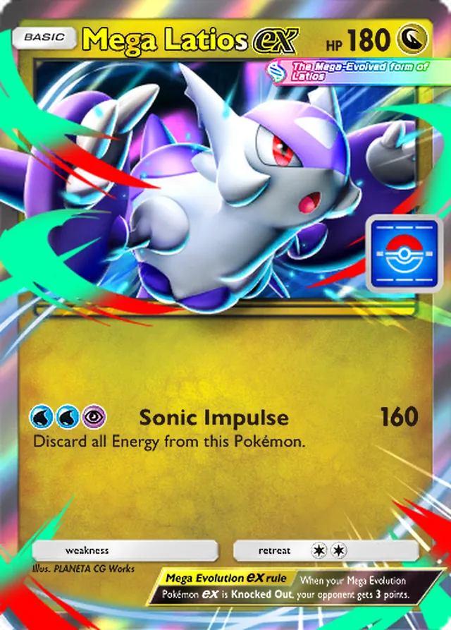 Mega Latios ex, Promo-B #024, Basic Dragon Pokémon, illustrated by PLANETA CG Works