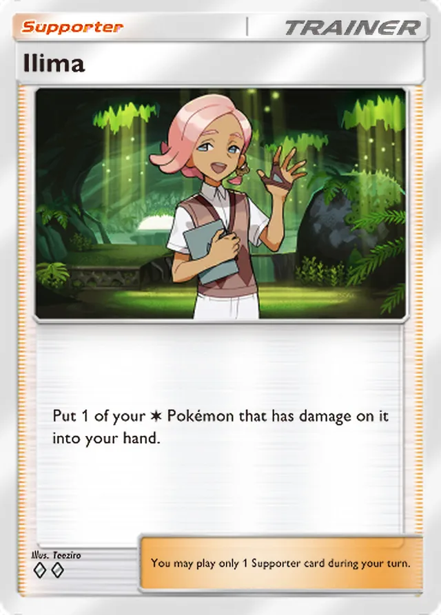 Ilima, Celestial Guardians #149, Trainer card, illustrated by Teeziro