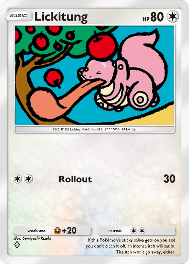 Lickitung, Shining Revelry #062, Basic Colorless Pokémon, illustrated by Sumiyoshi Kizuki
