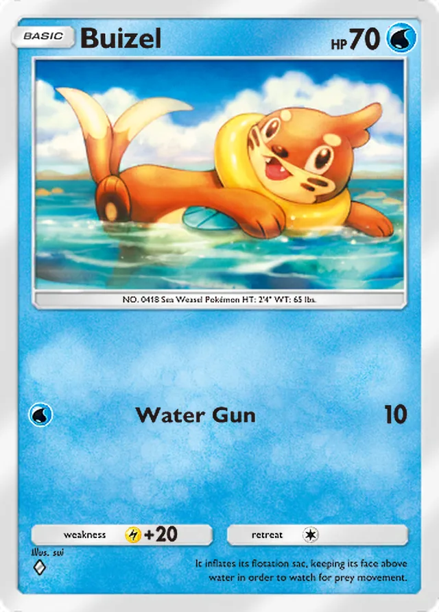 Buizel, Shining Revelry #016, Basic Water Pokémon, illustrated by sui