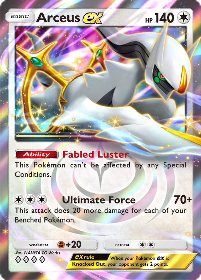 Arceus ex, Triumphant Light #071, Basic Colorless Pokémon, illustrated by PLANETA CG Works