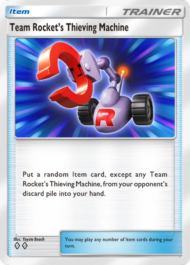 Team Rocket’s Thieving Machine, Team Rocket’s Ambition #067, Trainer card, illustrated by Toyste Beach