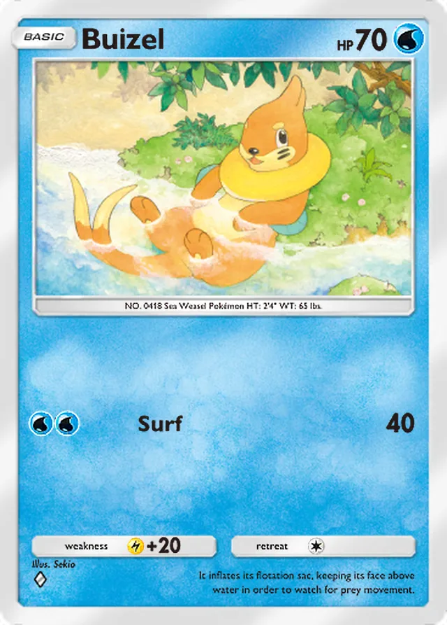 Buizel, Paradox Drive #009, Basic Water Pokémon, illustrated by Sekio