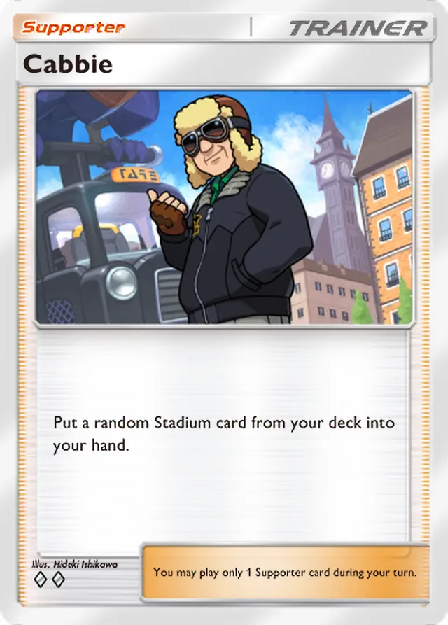 Cabbie, Pulsing Aura #150, Trainer card, illustrated by Hideki Ishikawa