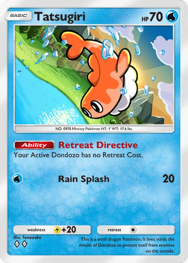 Tatsugiri, Shining Revelry #021, Basic Water Pokémon, illustrated by Tomowaka