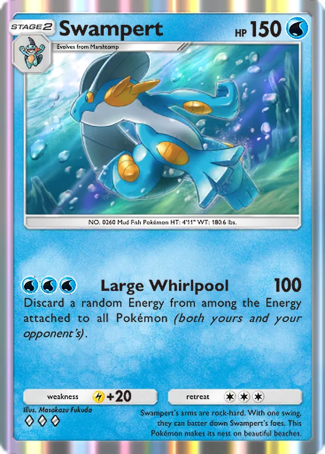 Swampert, Fantastical Parade #035, Stage 2 Water Pokémon, illustrated by Masakazu Fukuda