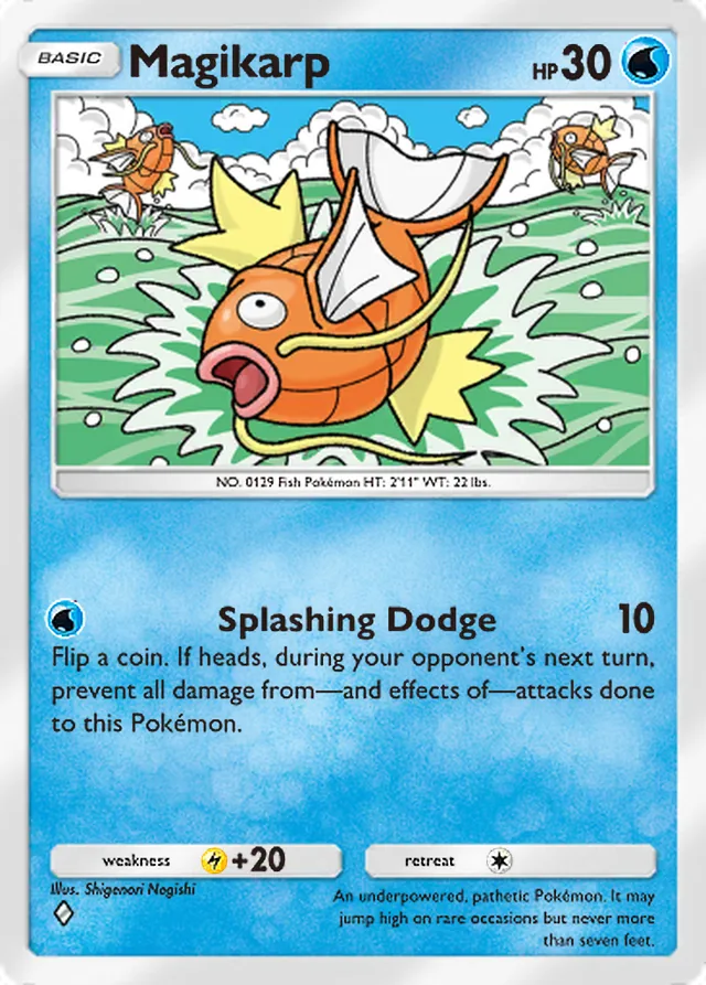 Magikarp, Wisdom of Sea and Sky #044, Basic Water Pokémon, illustrated by Shigenori Negishi