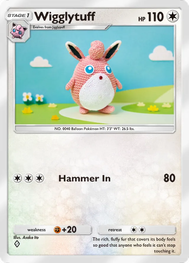 Wigglytuff, Mega Shine #059, Stage 1 Colorless Pokémon, illustrated by Asako Ito