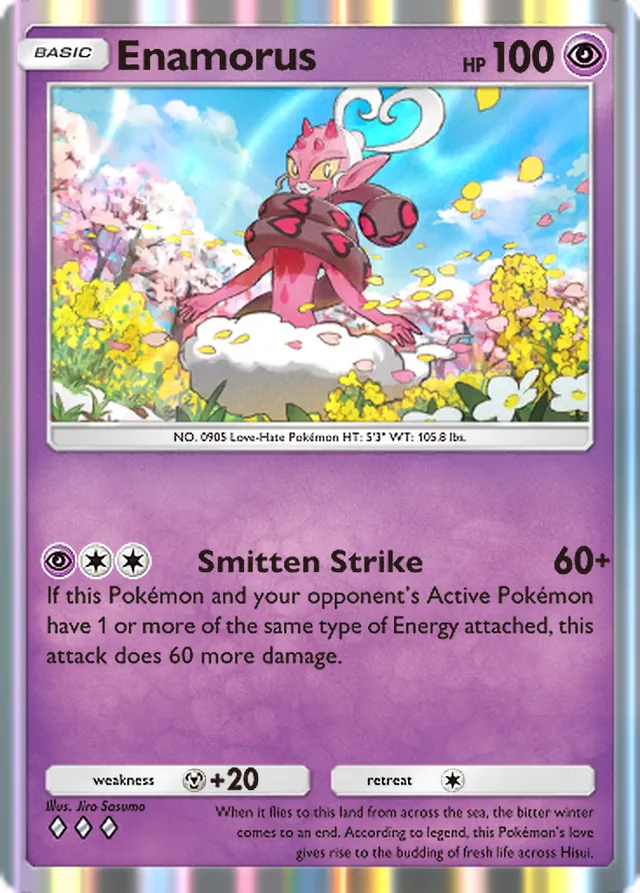 Enamorus, Everyday Wonders #033, Basic Psychic Pokémon, illustrated by Jiro Sasumo