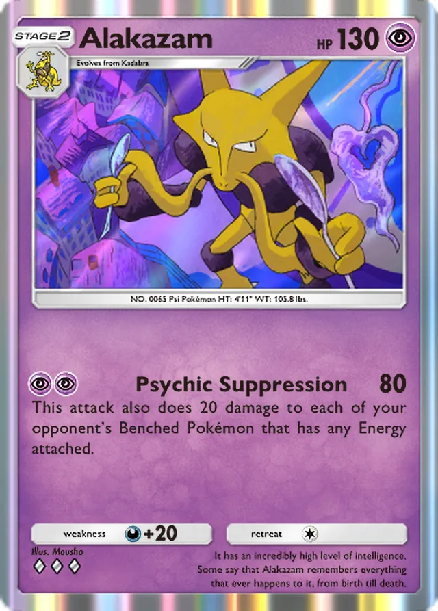 Alakazam, Shining Revelry #031, Stage 2 Psychic Pokémon, illustrated by Mousho
