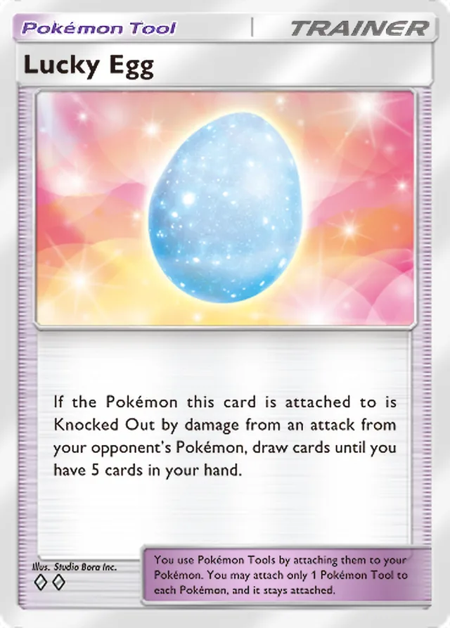 Lucky Egg, Pulsing Aura #148, Trainer card, illustrated by Studio Bora Inc.