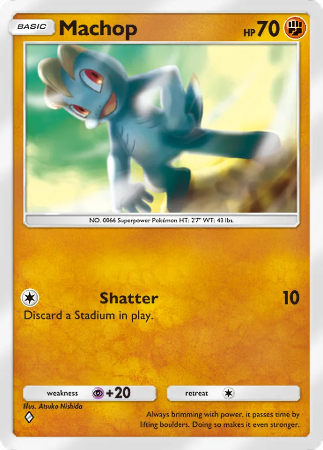 Machop, Fantastical Parade #079, Basic Fighting Pokémon, illustrated by Atsuko Nishida