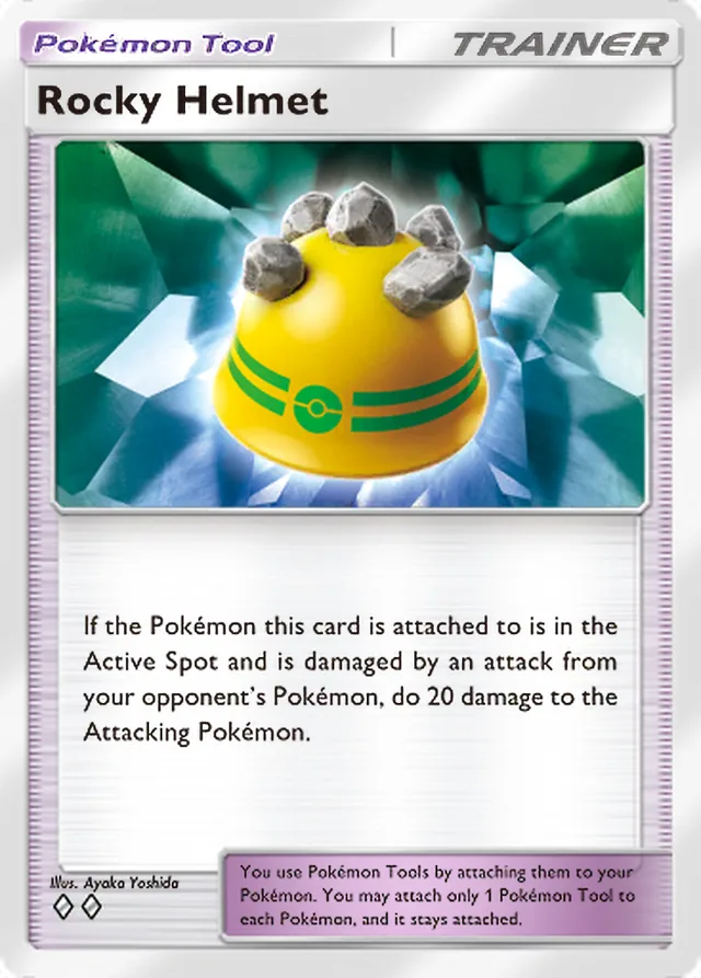 Rocky Helmet, Space-Time Smackdown #148, Trainer card, illustrated by Ayaka Yoshida