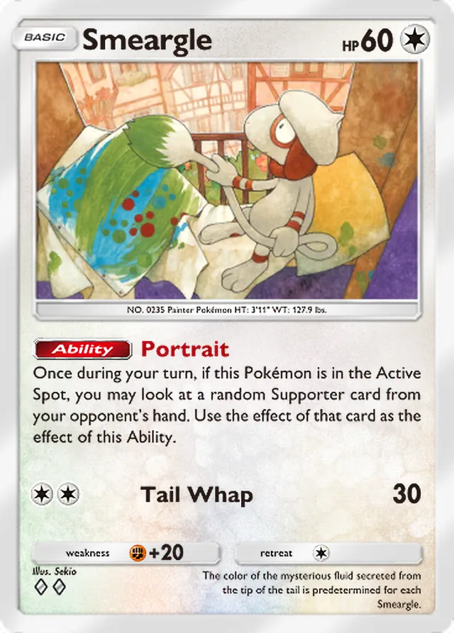 Smeargle, Fantastical Parade #130, Basic Colorless Pokémon, illustrated by Sekio