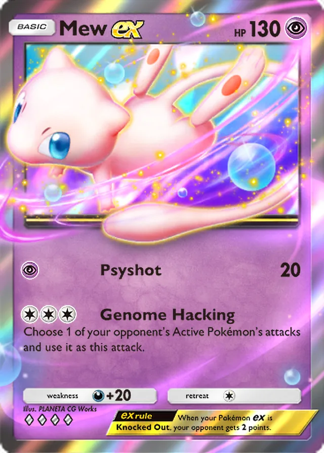Mew ex, Mythical Island #032, Basic Psychic Pokémon, illustrated by PLANETA CG Works