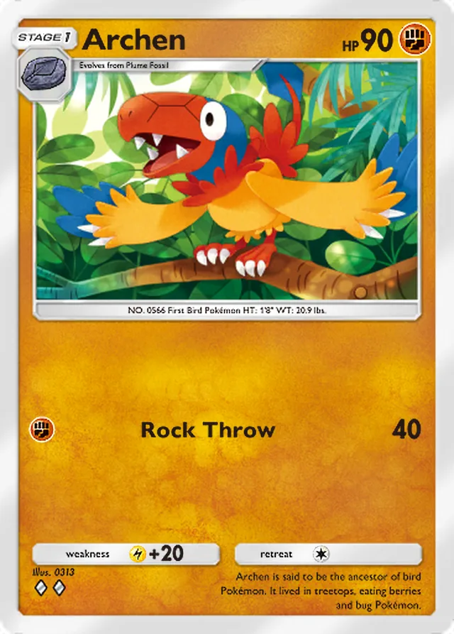 Archen, Mega Rising #133, Stage 1 Fighting Pokémon, illustrated by 0313