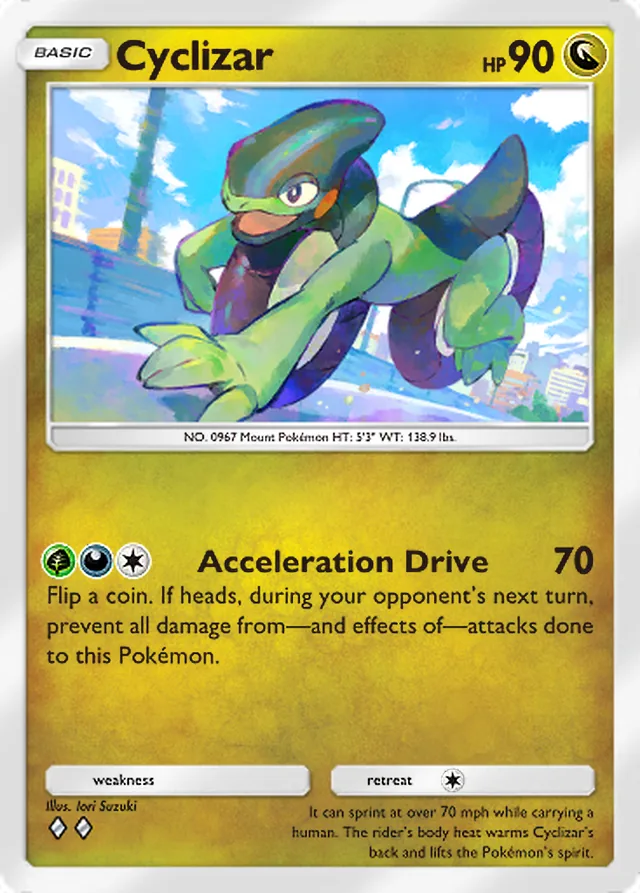 Cyclizar, Ruler of the Skies #128, Basic Dragon Pokémon, illustrated by Iori Suzuki