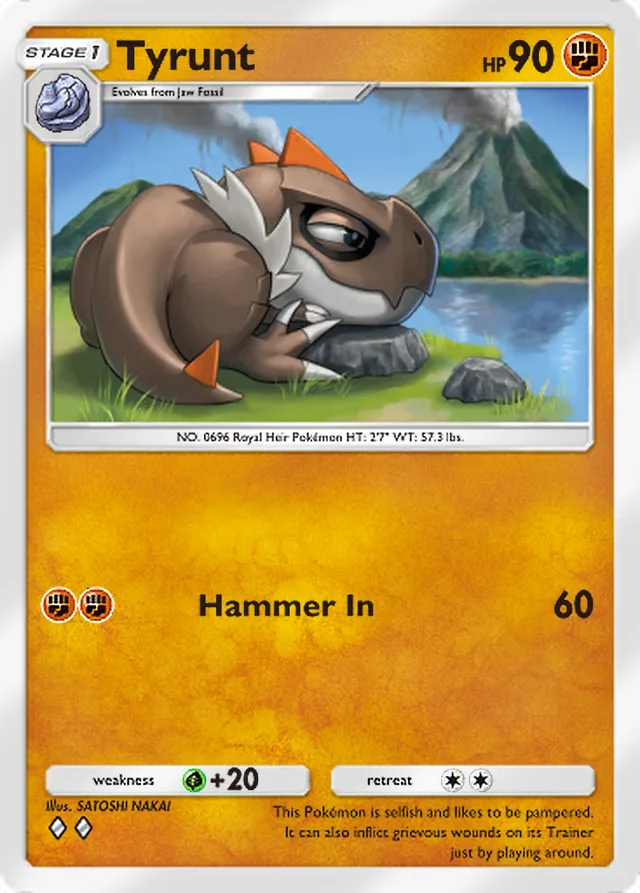 Tyrunt, Fantastical Parade #089, Stage 1 Fighting Pokémon, illustrated by SATOSHI NAKAI