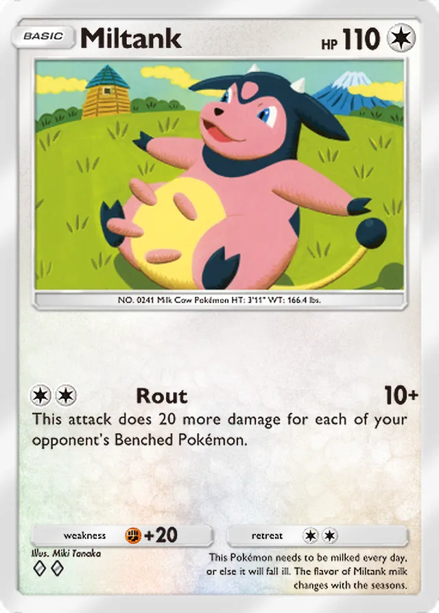 Miltank, Mega Shine #060, Basic Colorless Pokémon, illustrated by Miki Tanaka