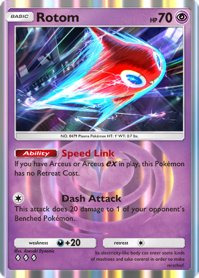 Rotom, Triumphant Light #035, Basic Psychic Pokémon, illustrated by Anesaki Dynamic