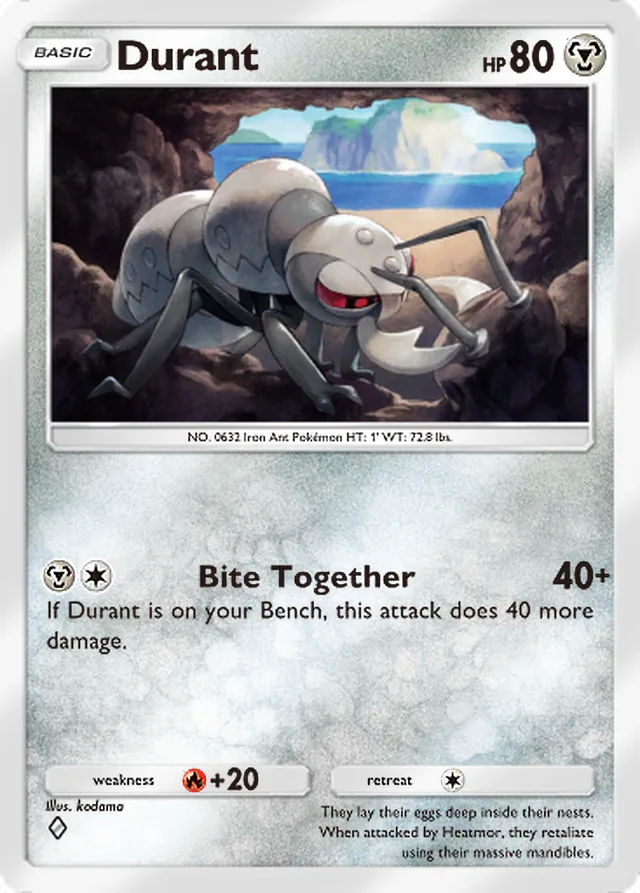 Durant, Mega Rising #168, Basic Metal Pokémon, illustrated by kodama
