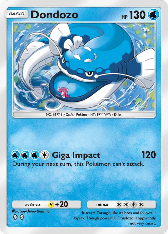 Dondozo, Paldean Wonders #032, Basic Water Pokémon, illustrated by Souichirou Gunjima