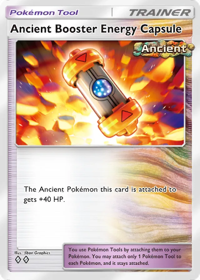 Ancient Booster Energy Capsule, Paradox Drive #069, Trainer card, illustrated by 5ban Graphics