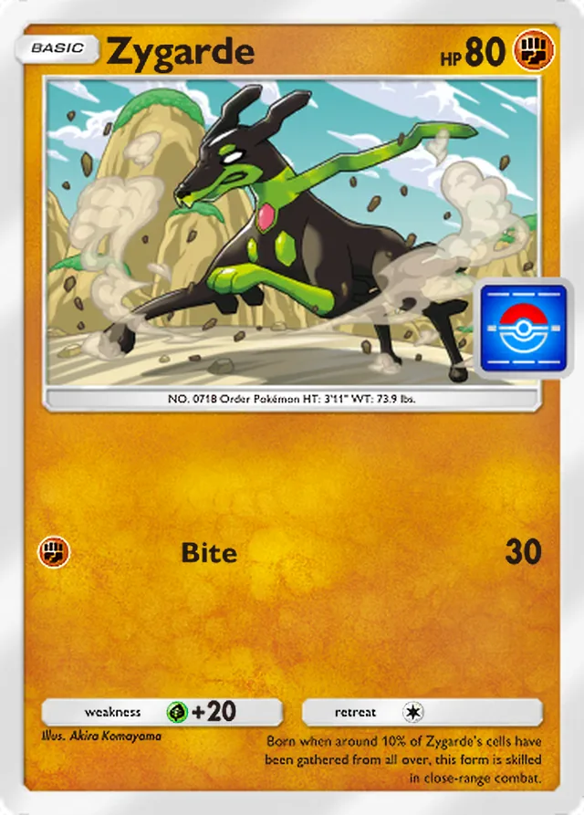 Zygarde, Promo-B #051, Basic Fighting Pokémon, illustrated by Akira Komayama
