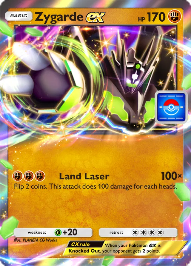 Zygarde ex, Promo-B #053, Basic Fighting Pokémon, illustrated by PLANETA CG Works