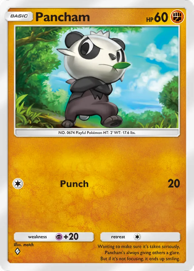 Pancham, Mega Rising #138, Basic Fighting Pokémon, illustrated by match