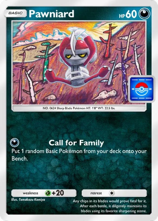 Pawniard, Promo-B #067, Basic Darkness Pokémon, illustrated by Tomokazu Komiya