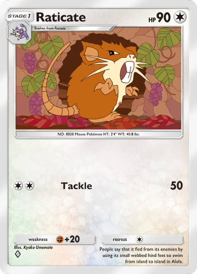 Raticate, Shining Revelry #059, Stage 1 Colorless Pokémon, illustrated by Kyoko Umemoto