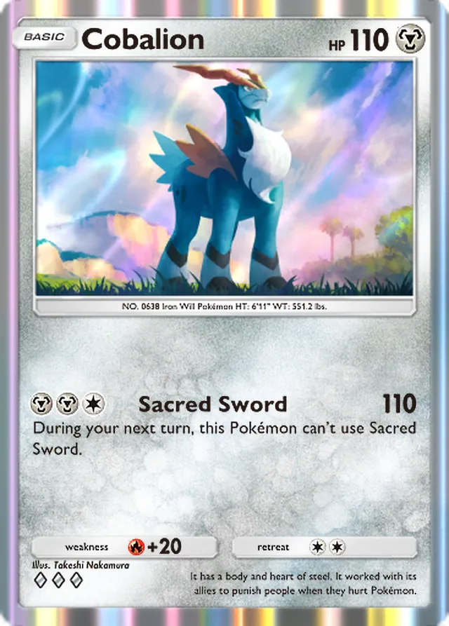 Cobalion, Mega Rising #169, Basic Metal Pokémon, illustrated by Takeshi Nakamura