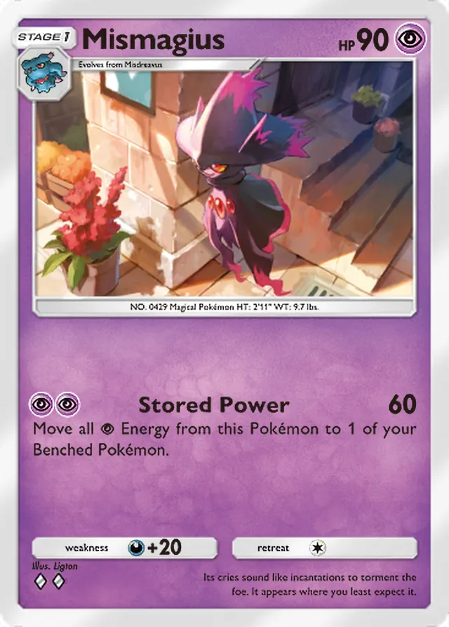 Mismagius, Crimson Blaze #031, Stage 1 Psychic Pokémon, illustrated by Ligton
