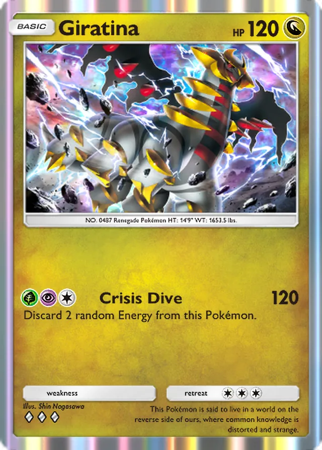 Giratina, Triumphant Light #061, Basic Dragon Pokémon, illustrated by Shin Nagasawa