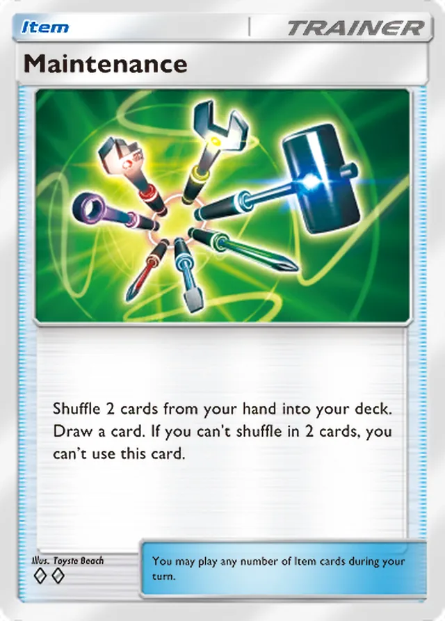 Maintenance, Mega Shine #066, Trainer card, illustrated by Toyste Beach