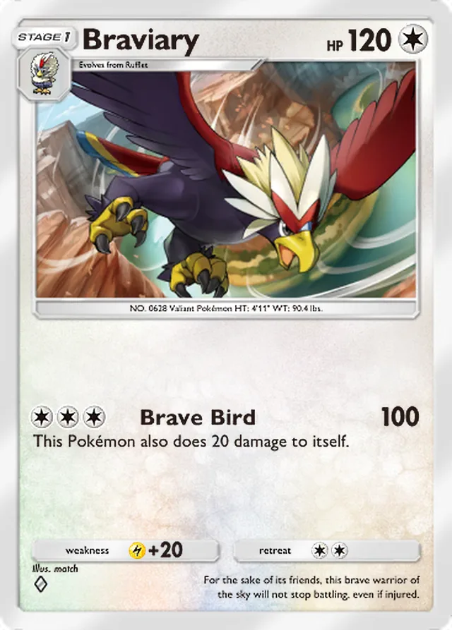 Braviary, Paradox Drive #063, Stage 1 Colorless Pokémon, illustrated by match